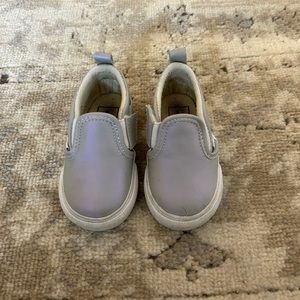 Toddler size 4 silver metallic Vans